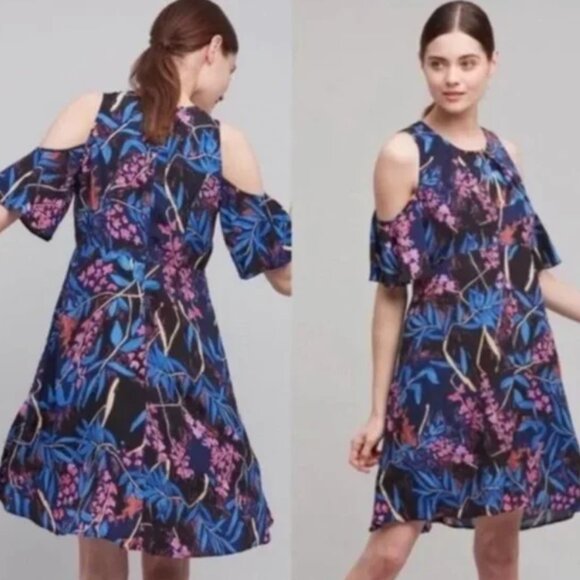 Maeve Elia Cold Shoulder Floral Print Dress 2 - Picture 6 of 6